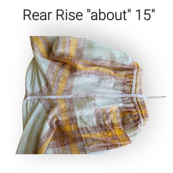 L*Space Cream Plaid Stretch-Waist Pants XS - Picture 7 of 11